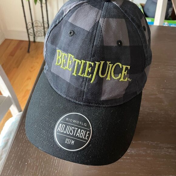 Official Beetlejuice Embroidered Checkered Hat Adjustible - Picture 6 of 9
